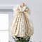 Glitzhome® 18.5"H Faux Fur & PVC Christmas Elegant Angel Tree Topper with Porcelain Face